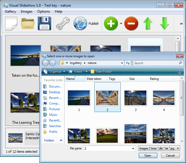 Add Images To Gallery : Free Slide Show Software For Websites