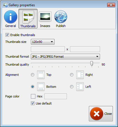 Properties window : Flash Images Slider Php Fusion Infusion